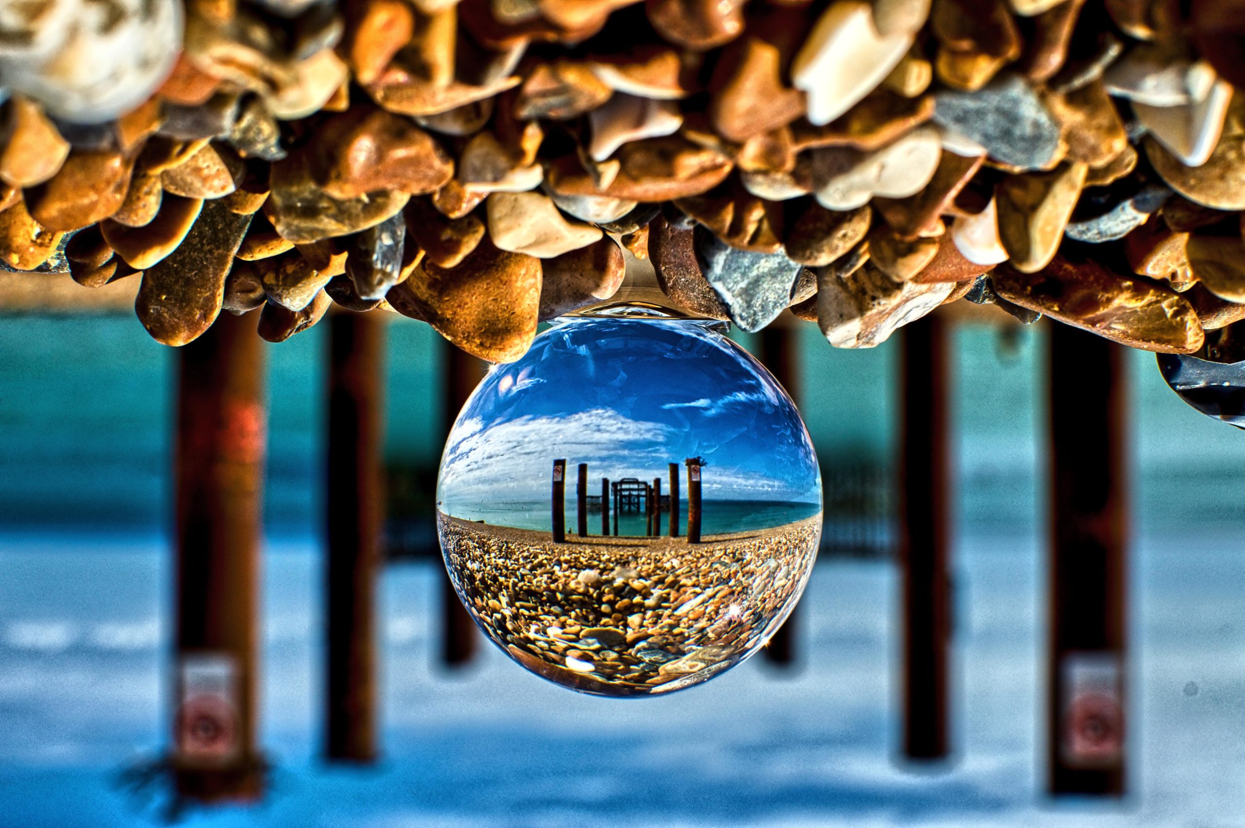 Brighton beach lensball art photography Brighton beach lensball art photography